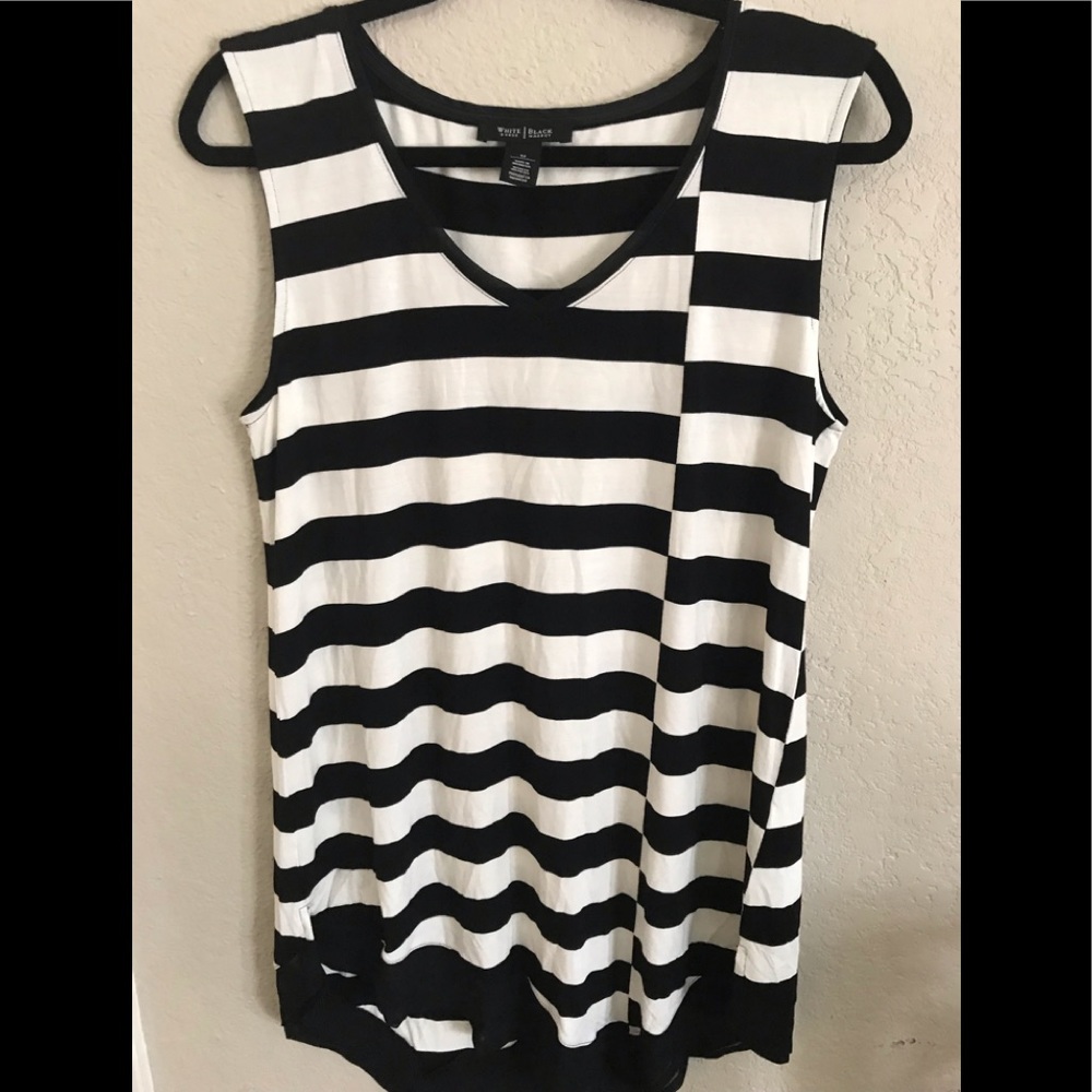 White House Black Market striped v neck top